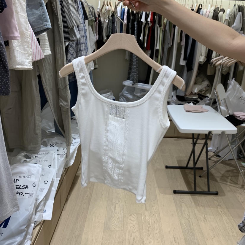 MEMOIRE韓國直郵實拍女士新款時尚熱賣休閑26夏季吊帶背心蕾絲MEMOIRE吊帶/背心
