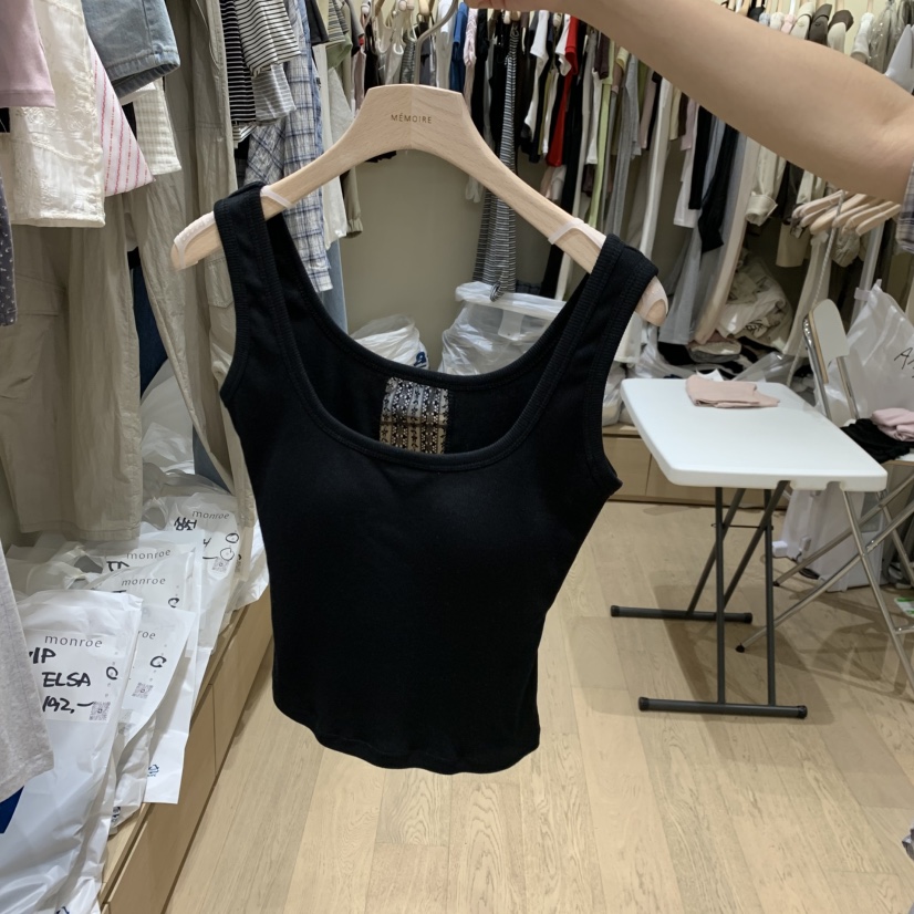 MEMOIRE韓國直郵實拍女士新款時尚熱賣休閑26夏季吊帶背心蕾絲MEMOIRE吊帶/背心圖色3