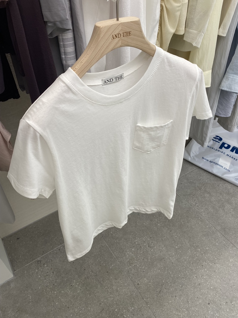 AND THE韓國東大門代購女士新品推薦時尚人氣休閑T恤口袋AND THET恤圖色6