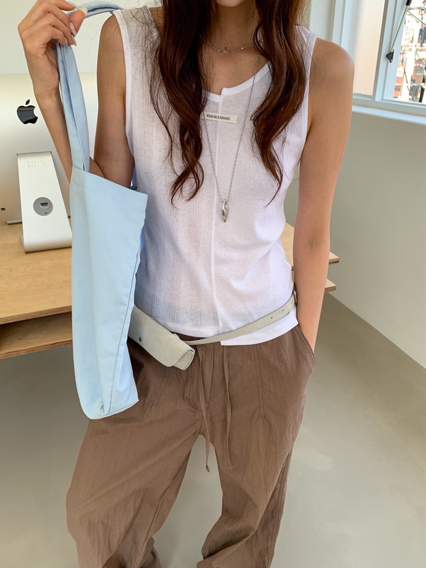 WEARABLE-L韓國東大門直郵女裝新款時尚吊帶背心開衩無袖WEARABLE吊帶/背心