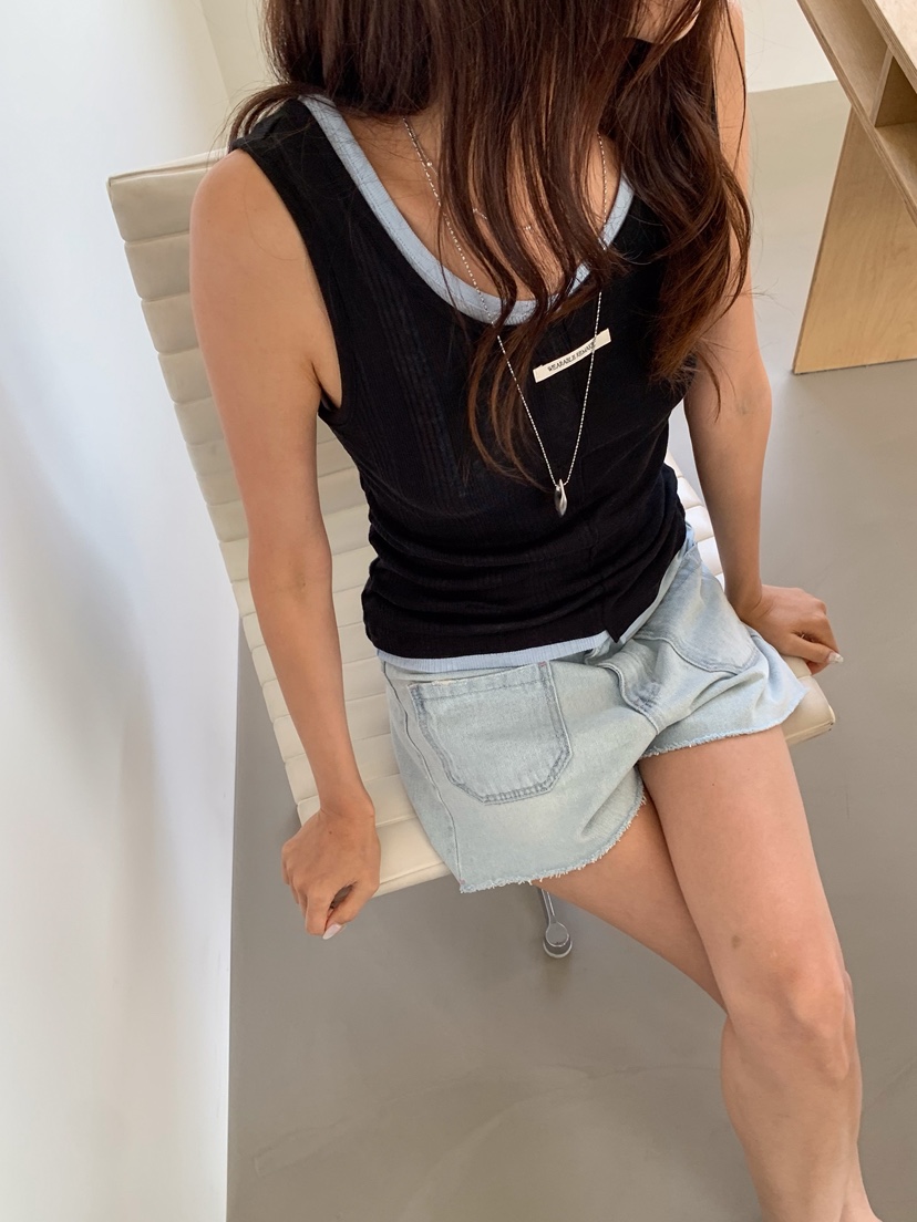 WEARABLE-L韓國東大門直郵女裝新款時尚吊帶背心開衩無袖WEARABLE吊帶/背心