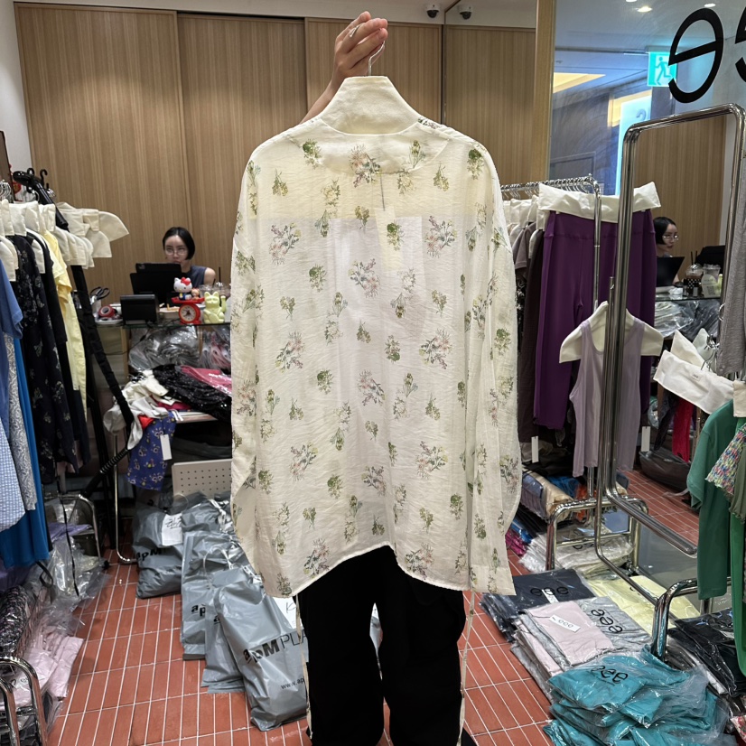 EEE韓國東大門代購女裝新款時尚人氣26夏季襯衫蕾絲衫天絲EEE襯衫/蕾絲衫