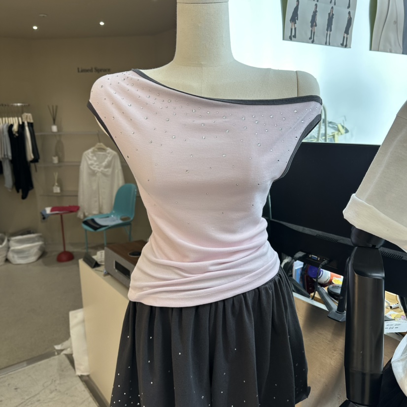 CHEAP-CHIC東大門實拍韓國女士新款推薦吊帶背心不對稱無袖CHEAP-CHIC/CHARLES THE SECOND吊帶/背心圖色1