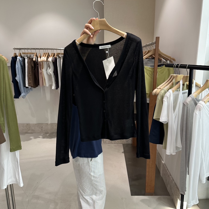 ANDMORE BUTTON韓國東大門代購女裝新款推薦長袖T恤開衫ANDMORE BUTTON長袖T恤圖色3