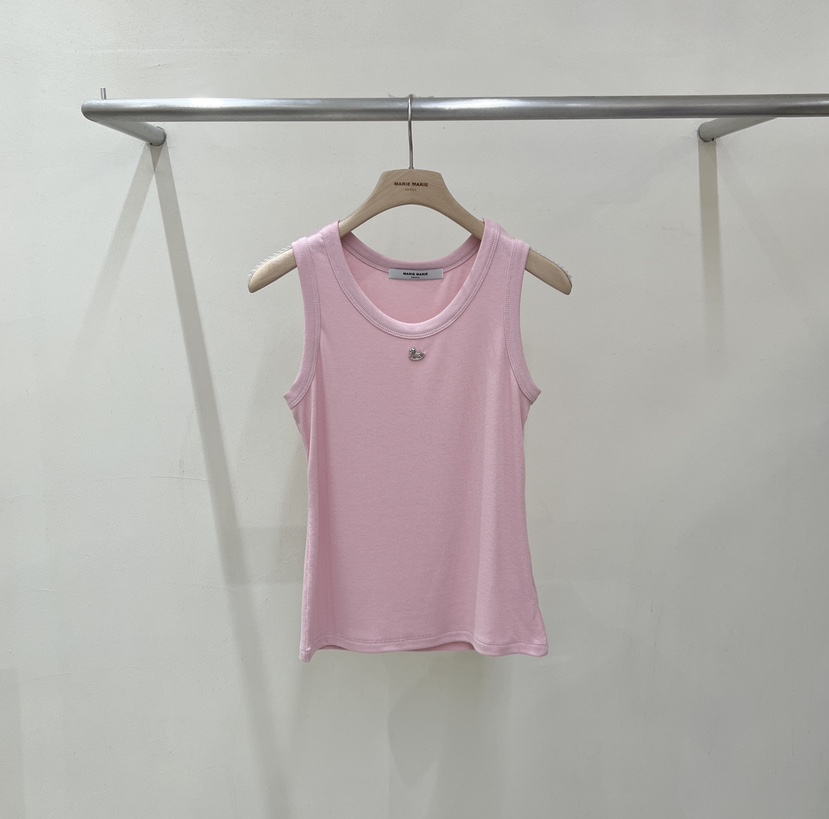 MARIE MARIE韓國代購女士新品熱賣吊帶背心含飾品無袖羅紋MARIE MARIE吊帶/背心圖色2