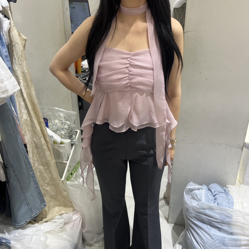 TYCHE韓國東大門直郵女士新款休閑時尚26夏季吊帶背心含飄帶TYCHE吊帶/背心圖色2