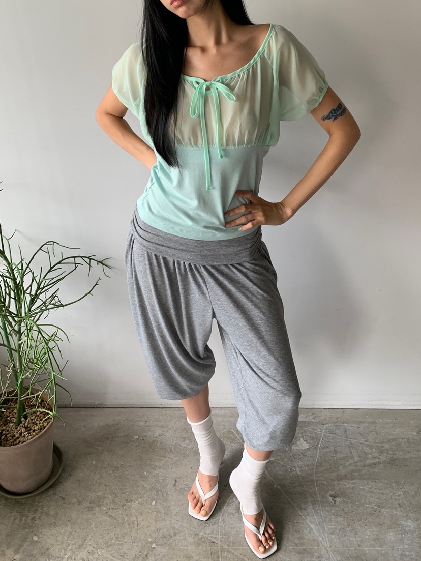 MORE THAN-P東大門實拍韓國女裝新款推薦襯衫蕾絲衫褶皺MORE THAN襯衫/蕾絲衫