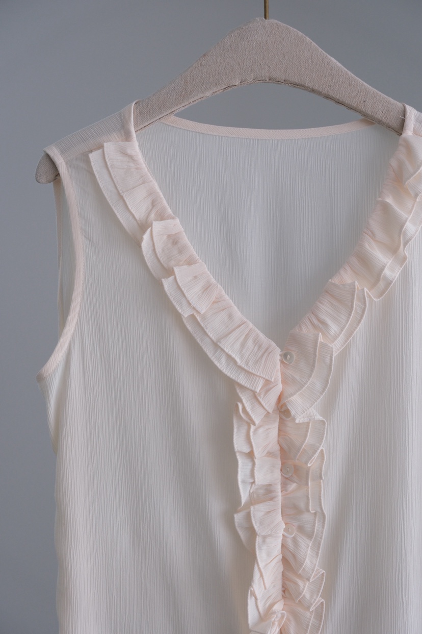 SORBET/FLAT WHITE韓國直郵女裝新品時尚吊帶背心荷葉邊SORBET/FLAT WHITE吊帶/背心