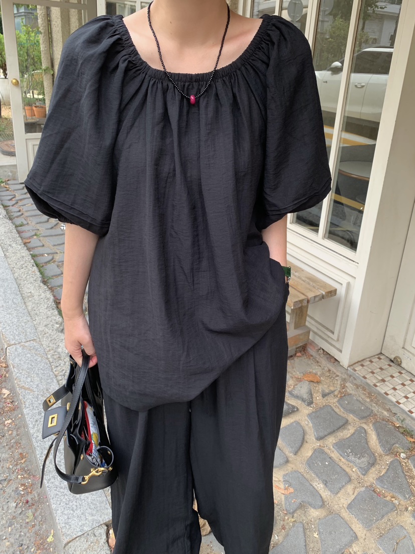 THE LINE-Q韓國東大門直郵女士新款休閑襯衫蕾絲衫亞麻THE LINE-Q襯衫/蕾絲衫