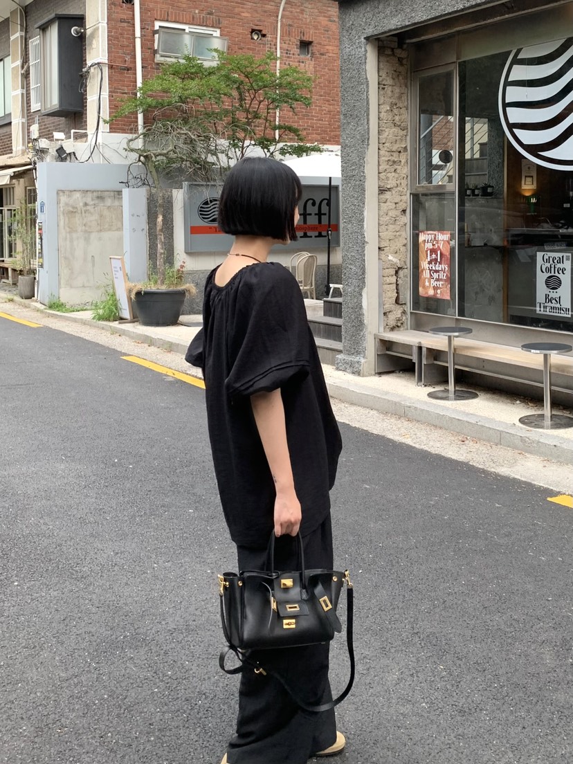 THE LINE-Q韓國東大門直郵女士新款休閑襯衫蕾絲衫亞麻THE LINE-Q襯衫/蕾絲衫