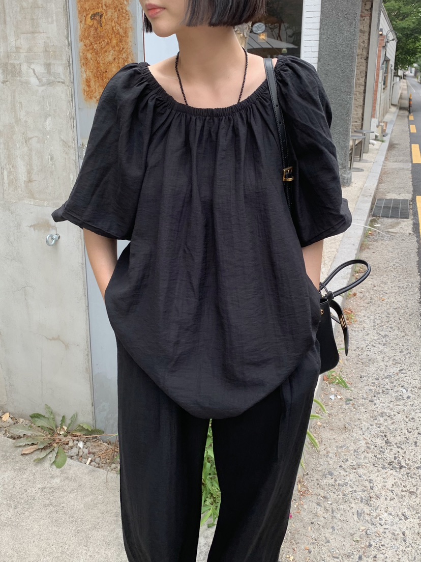THE LINE-Q韓國東大門直郵女士新款休閑襯衫蕾絲衫亞麻THE LINE-Q襯衫/蕾絲衫
