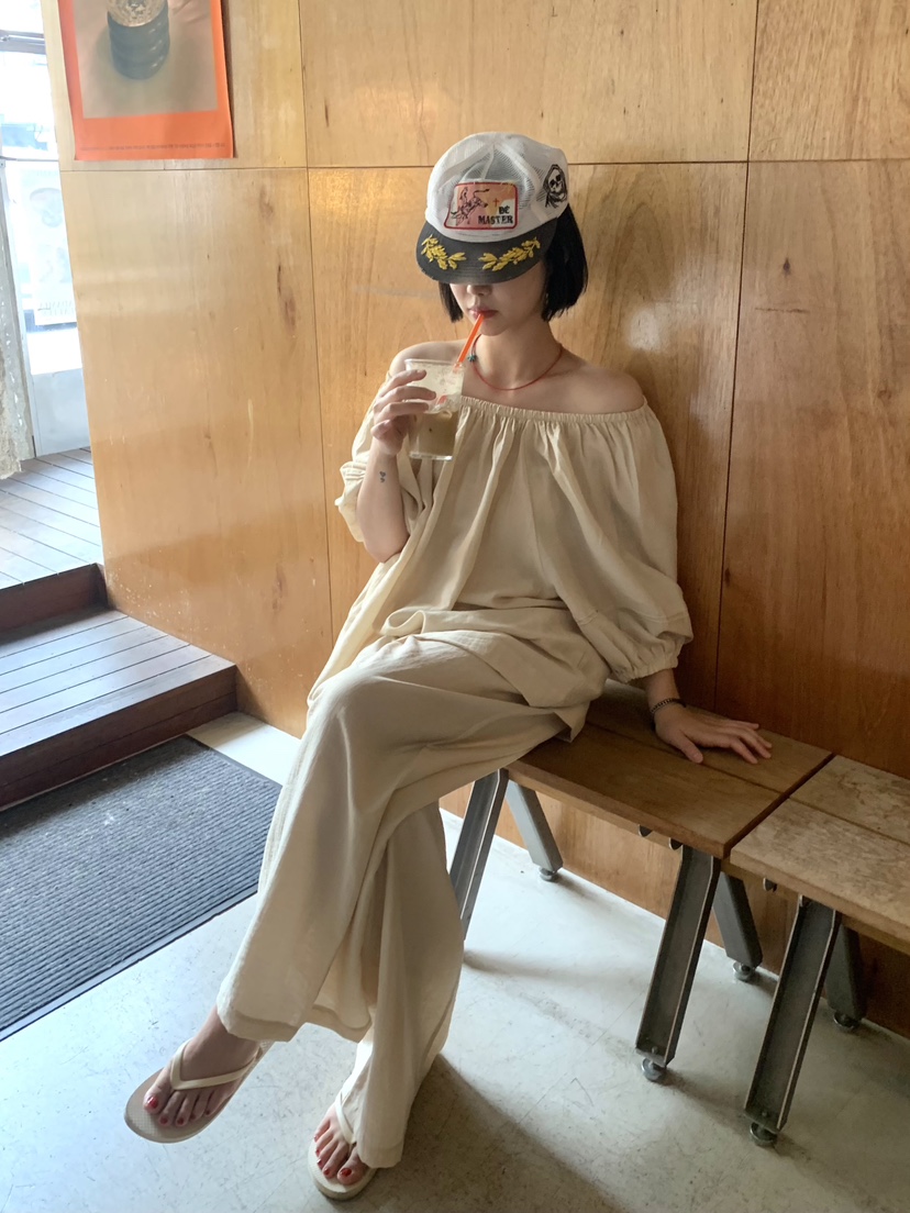 THE LINE-Q韓國東大門直郵女士新款休閑襯衫蕾絲衫亞麻THE LINE-Q襯衫/蕾絲衫