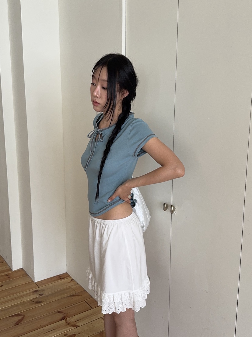 SUNDER MARKET韓國直郵女裝新款熱賣人氣推薦休閑T恤絲帶SUNDER MARKETT恤