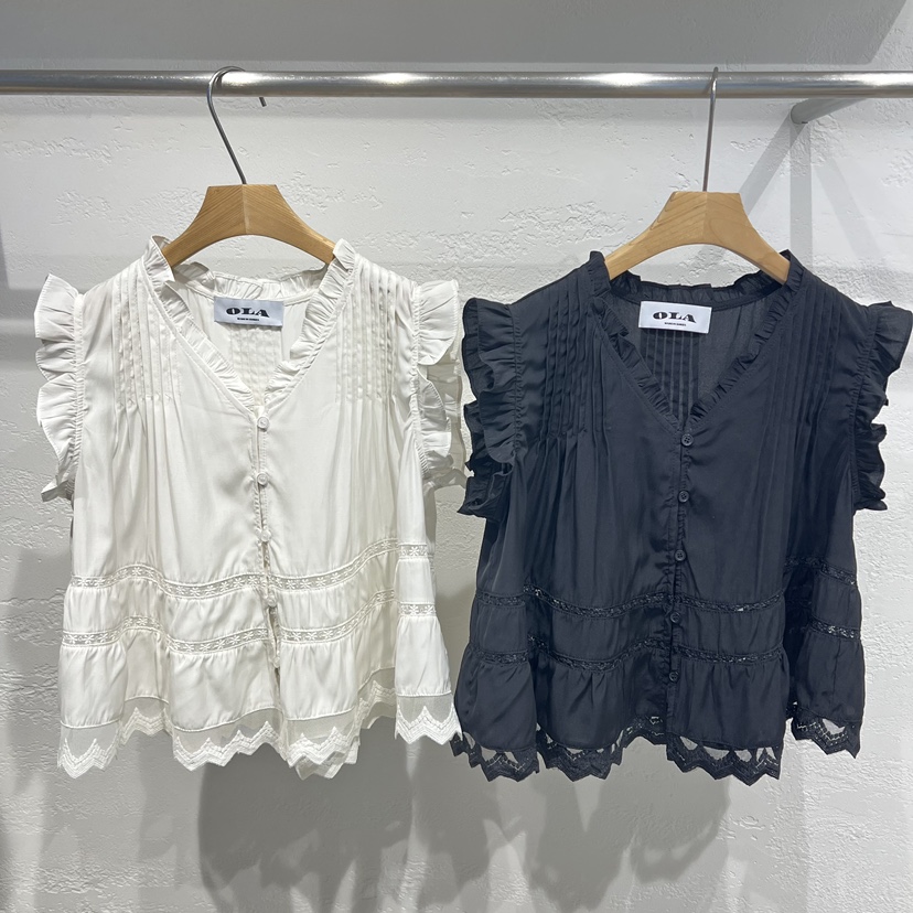 OLA韓國直郵實拍女士新品休閑人氣推薦熱賣26夏季襯衫蕾絲衫mellor/OLA襯衫/蕾絲衫