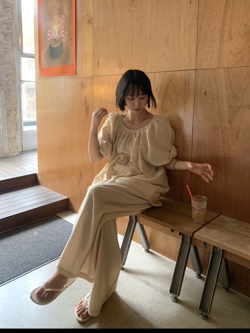 THE LINE-Q韓國代購女士新款人氣推薦熱賣休閑休閑褲亞麻THE LINE-Q休閑褲