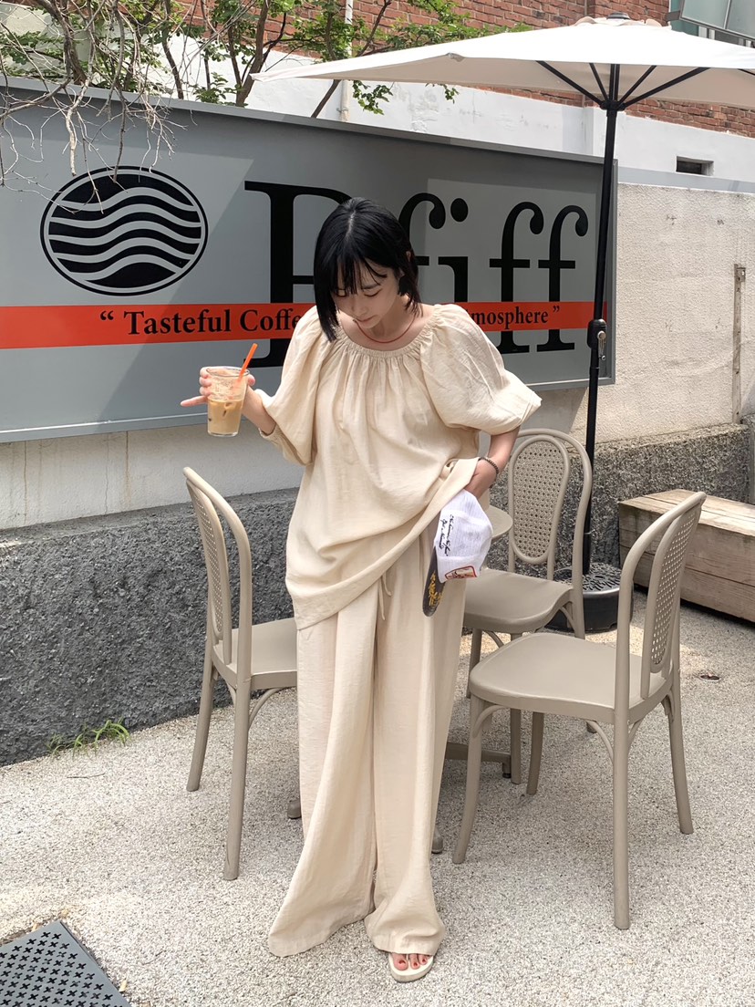 THE LINE-Q韓國代購女士新款人氣推薦熱賣休閑休閑褲亞麻THE LINE-Q休閑褲