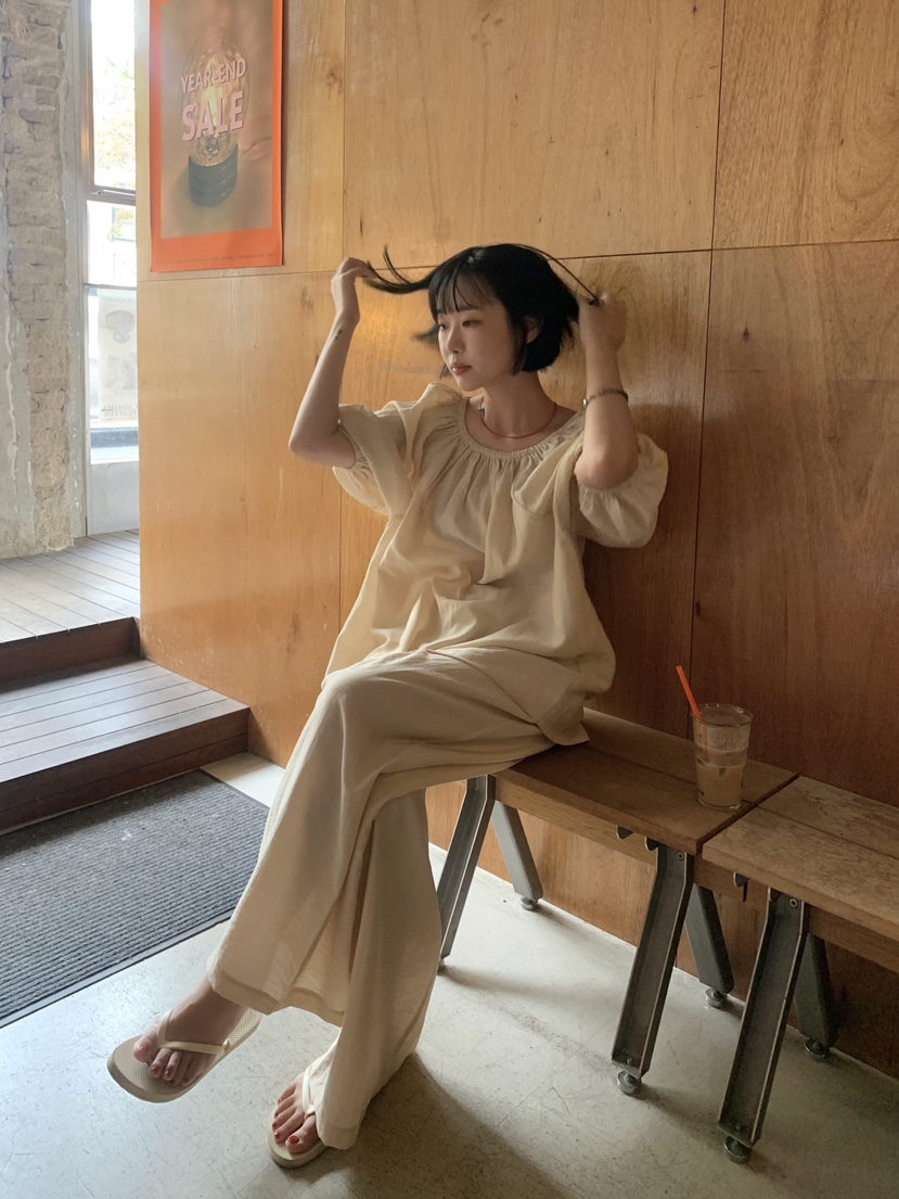 THE LINE-Q韓國代購女士新款人氣推薦熱賣休閑休閑褲亞麻THE LINE-Q休閑褲