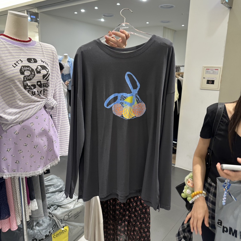 COMBO韓國東大門直郵女士新品人氣休閑推薦26夏季長袖T恤COM_BO長袖T恤圖色2墨色