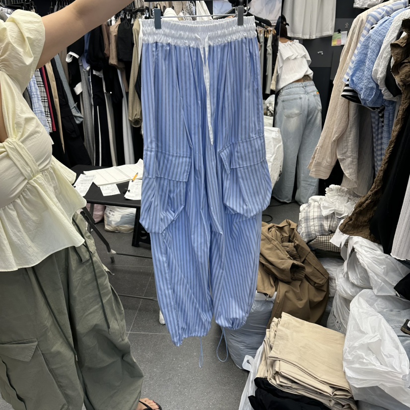 A-DEL韓國直郵實拍女士新品時尚熱賣休閑26夏季休閑褲系帶A-DEL休閑褲圖色1