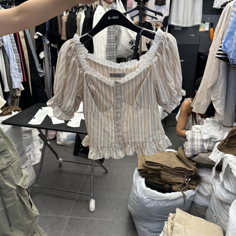 A-DEL東大門實拍韓國女士新品推薦熱賣休閑時尚襯衫蕾絲衫A-DEL襯衫/蕾絲衫圖色1