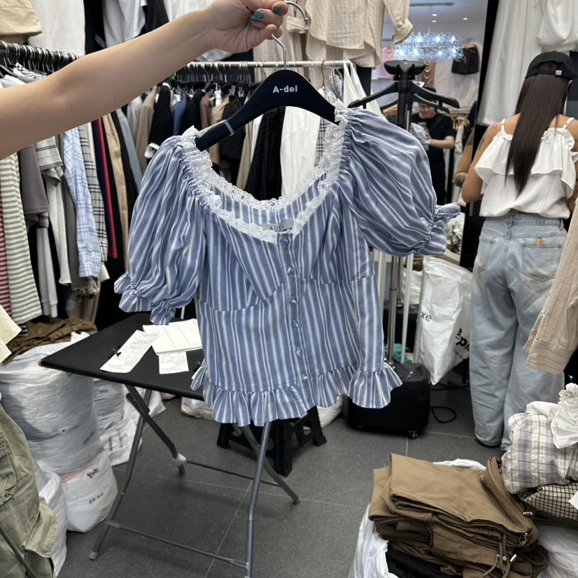 A-DEL東大門實拍韓國女士新品推薦熱賣休閑時尚襯衫蕾絲衫A-DEL襯衫/蕾絲衫圖色2