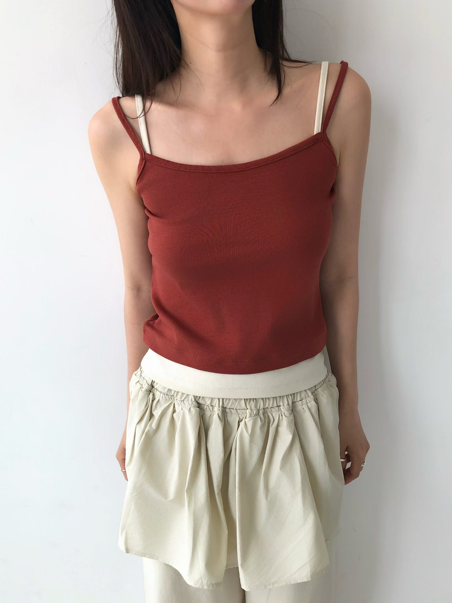 FAVOURED韓國東大門代購女士新款推薦時尚吊帶背心雙層無袖FAVOURED吊帶/背心