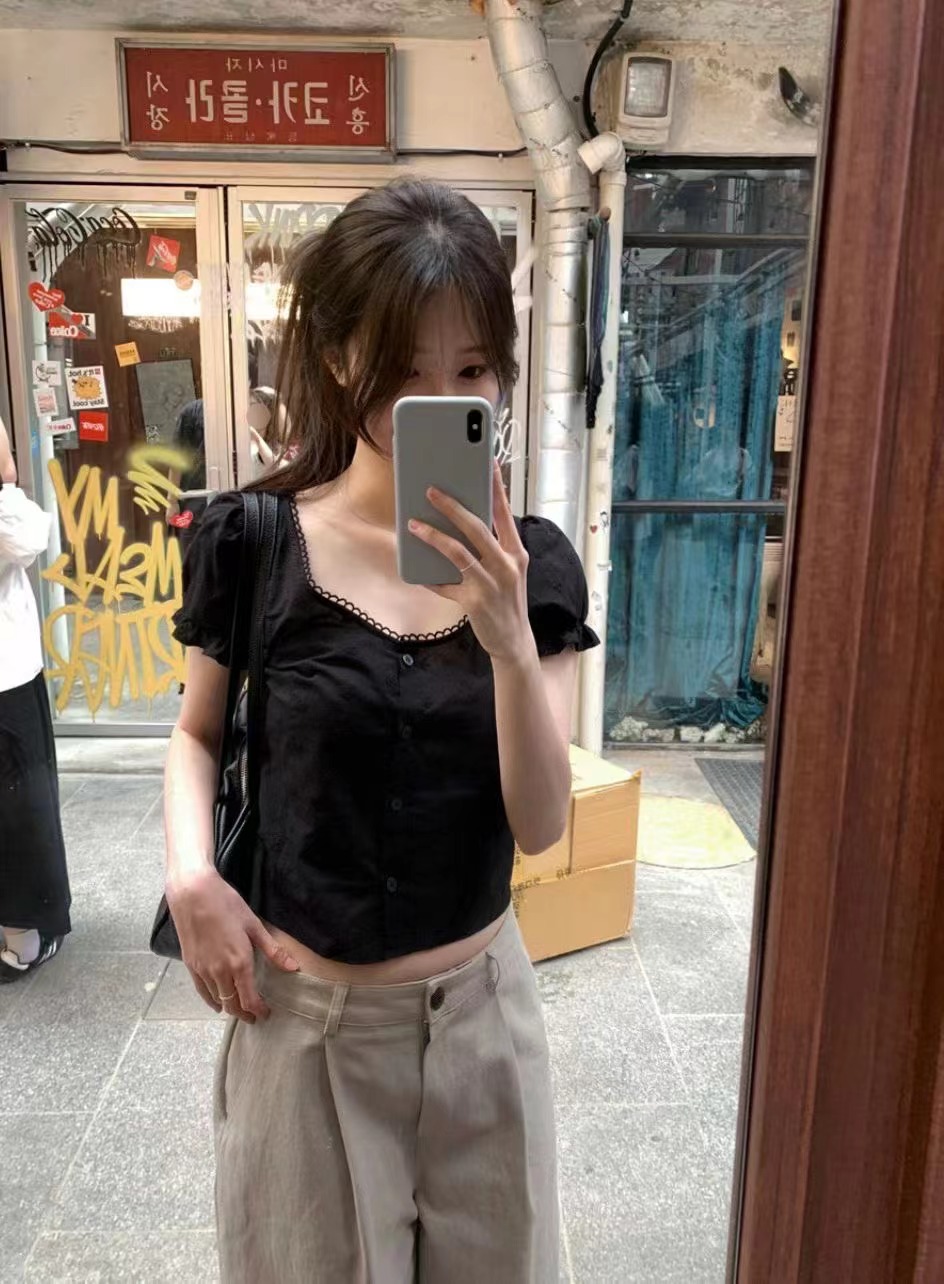 HOPPER/LAY OVER韓國直郵實拍女士新款推薦26夏季襯衫蕾絲衫HOPPER/LAY OVER襯衫/蕾絲衫