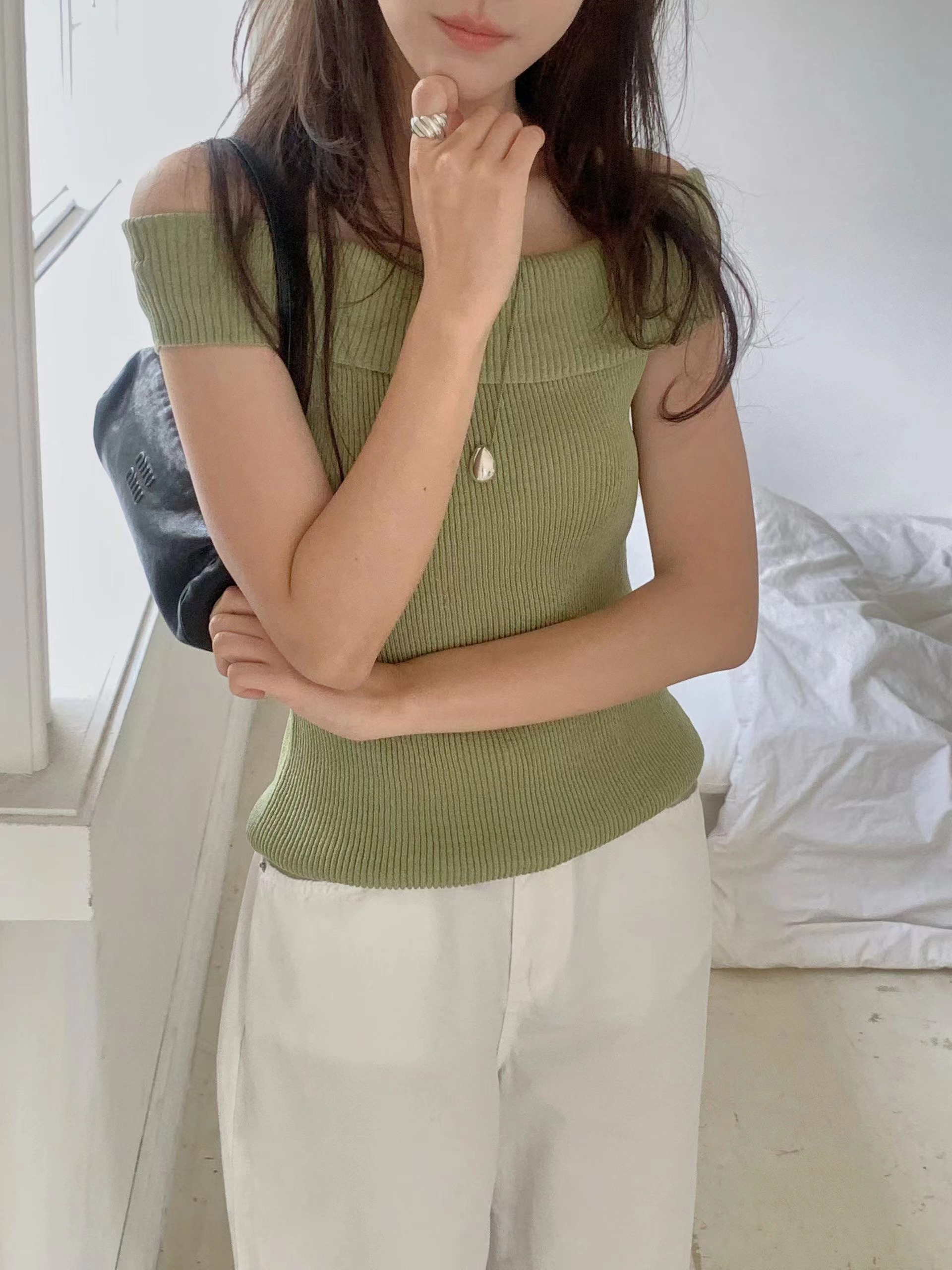 MIELLE-미엘르-OT韓國代購女士新品熱賣時尚人氣T恤無袖MIELLE-2件起T恤圖色2