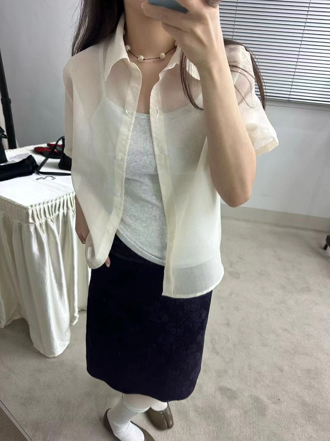 MURS韓國直郵女裝新品推薦休閑熱賣時尚襯衫蕾絲衫不含內搭MURS襯衫/蕾絲衫圖色1