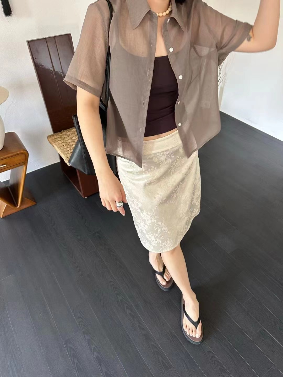 MURS韓國直郵女裝新品推薦休閑熱賣時尚襯衫蕾絲衫不含內搭MURS襯衫/蕾絲衫圖色2