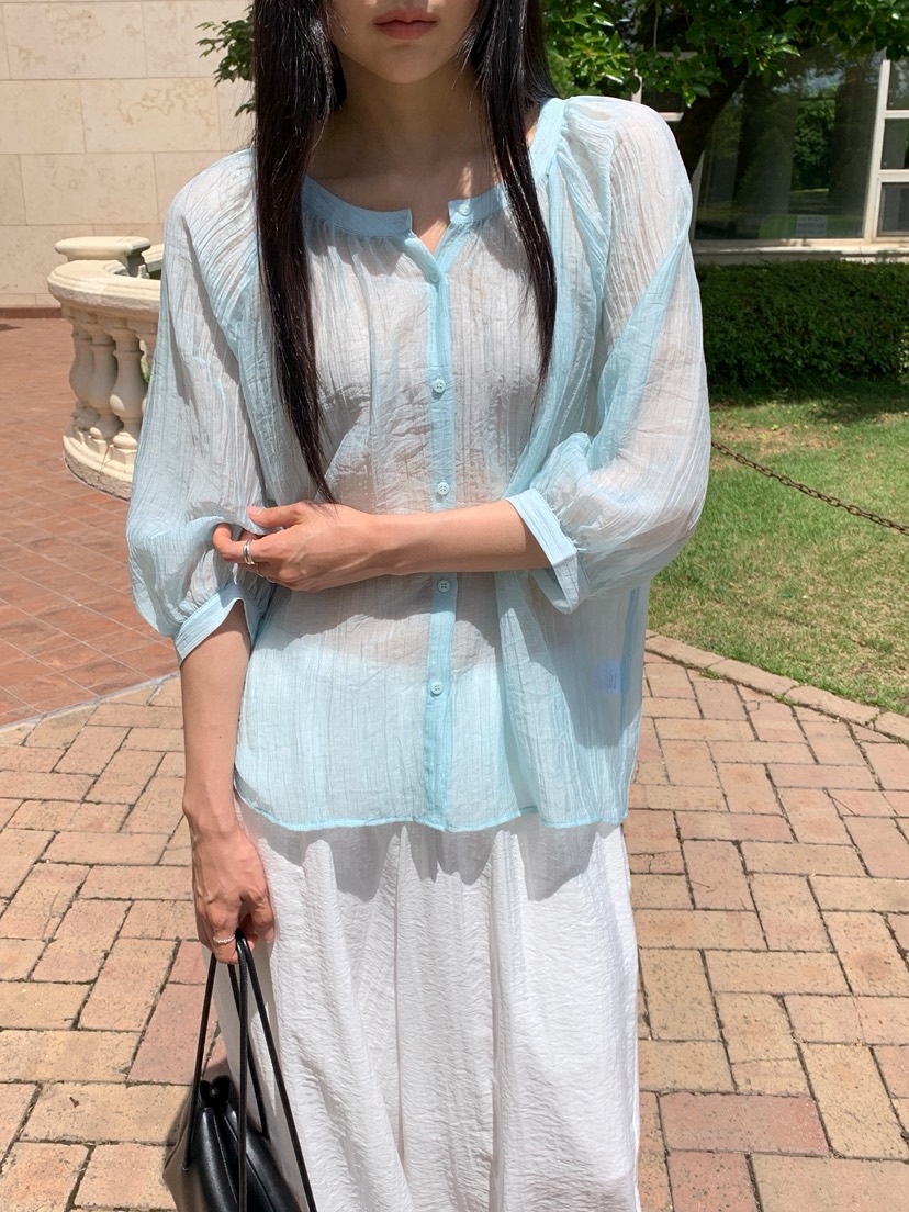 LONG PEAK韓國直郵實拍女裝新品時尚26夏季熱賣襯衫蕾絲衫LONG PEAK襯衫/蕾絲衫