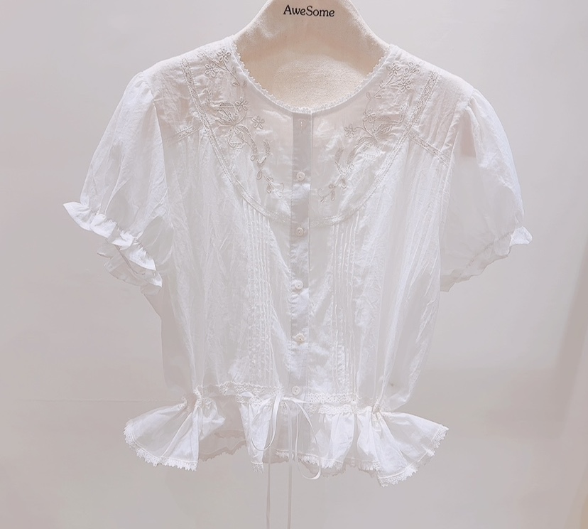 AWESOME-P韓國直郵實拍女士新品26夏季熱賣人氣襯衫蕾絲衫AWESOME-P襯衫/蕾絲衫圖色1