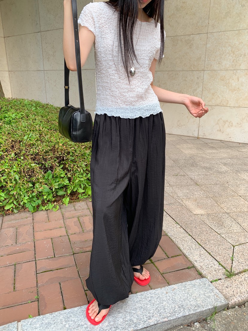 LONG PEAK韓國直郵女裝新品時尚熱賣26夏季推薦休閑褲束帶LONG PEAK休閑褲