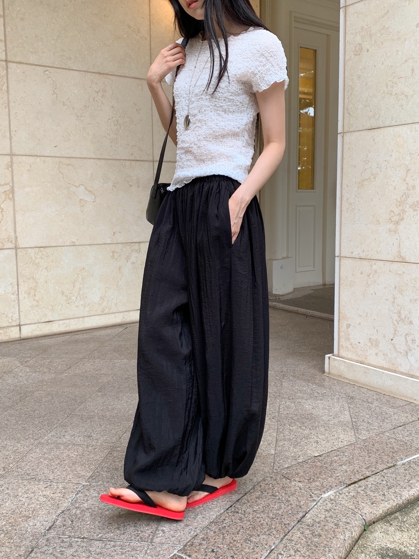 LONG PEAK韓國直郵女裝新品時尚熱賣26夏季推薦休閑褲束帶LONG PEAK休閑褲