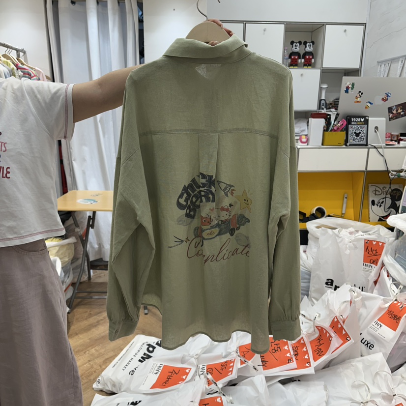 DE LINE韓國直郵女士新品推薦人氣26夏季休閑襯衫蕾絲衫DE LINE襯衫/蕾絲衫