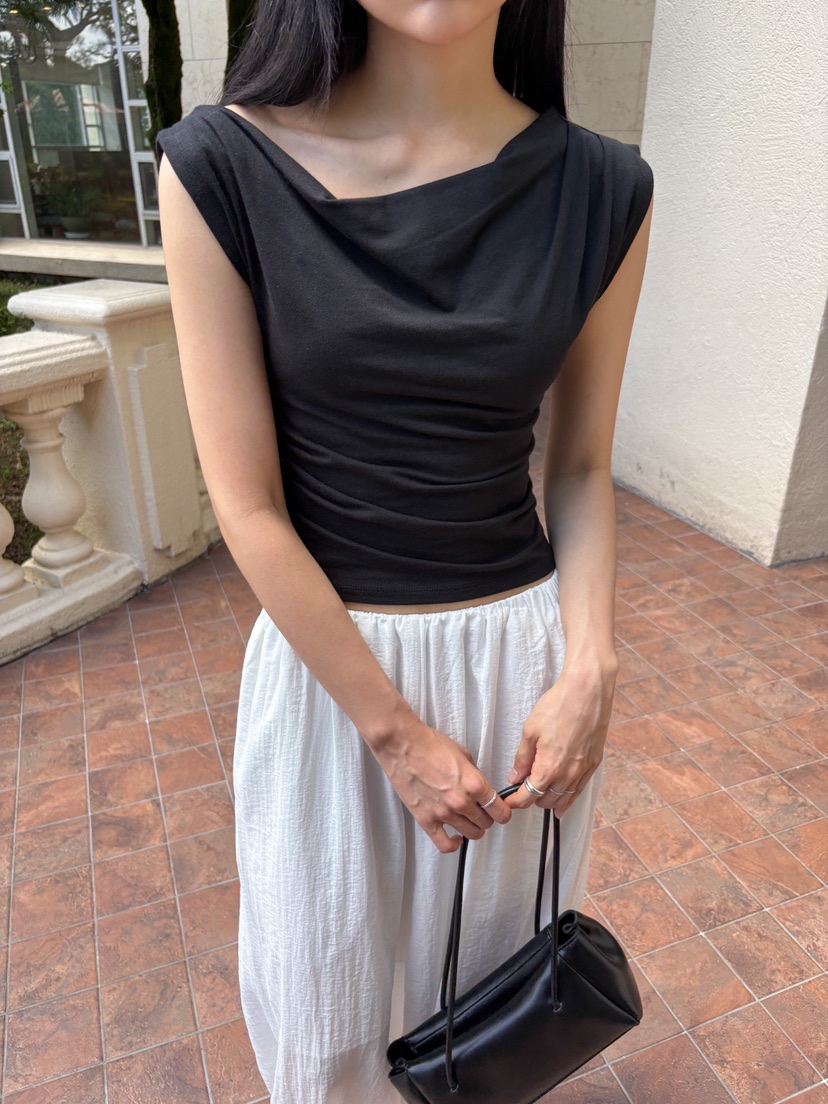 LONG PEAK韓國東大門代購女士新款推薦吊帶背心柔軟褶皺LONG PEAK吊帶/背心