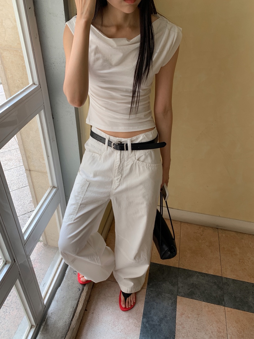LONG PEAK韓國東大門代購女士新款推薦吊帶背心柔軟褶皺LONG PEAK吊帶/背心