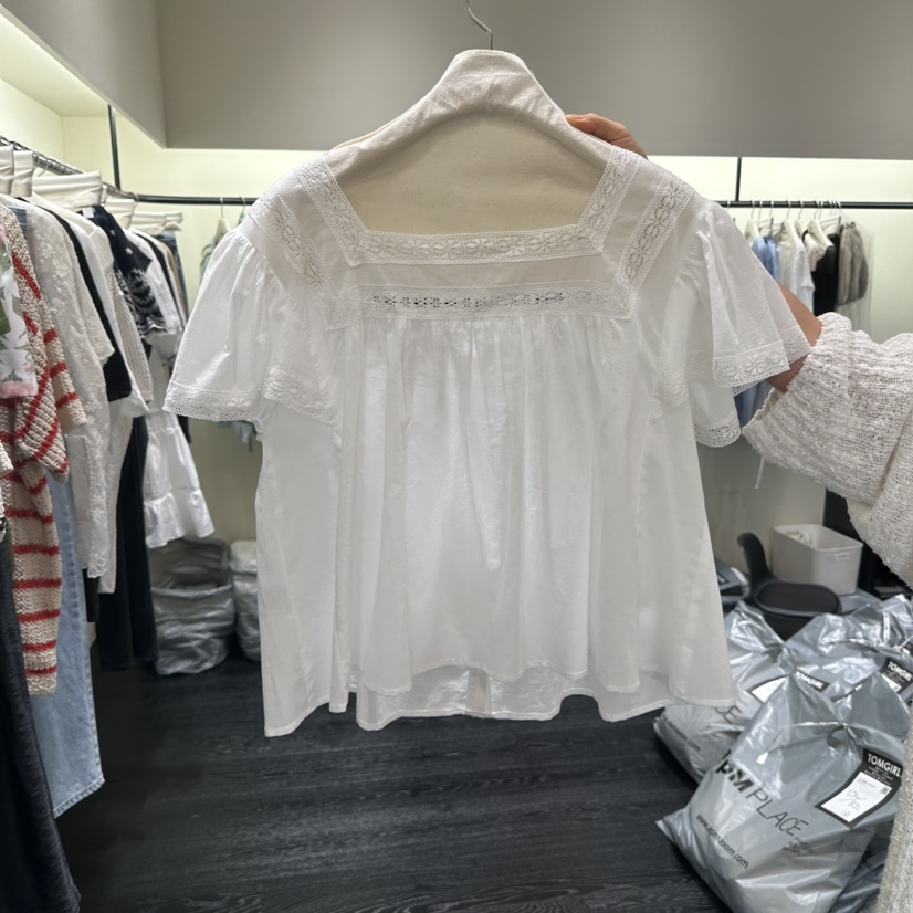 TOMGIRL韓國東大門直郵女士新品時尚26夏季休閑襯衫蕾絲衫TOMGIRL襯衫/蕾絲衫