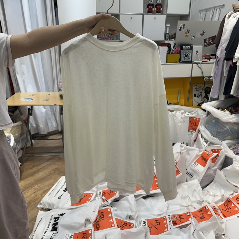 DE LINE東大門實拍韓國女裝新款人氣26夏季休閑推薦長袖T恤DE LINE長袖T恤圖色1