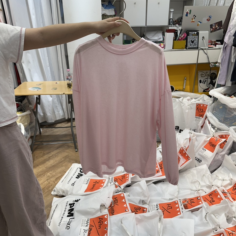 DE LINE東大門實拍韓國女裝新款人氣26夏季休閑推薦長袖T恤DE LINE長袖T恤圖色3