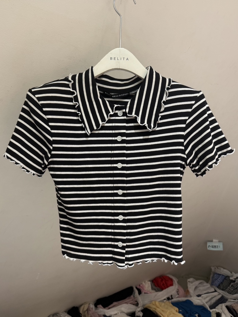 BELITA-L韓國直郵實拍女裝新品休閑26夏季襯衫蕾絲衫羊毛開襟BELITA-L襯衫/蕾絲衫圖色2