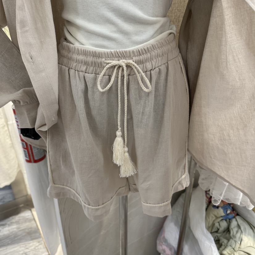 DE LINE韓國直郵女士新品26夏季人氣推薦熱賣短褲亞麻布DE LINE短褲圖色3
