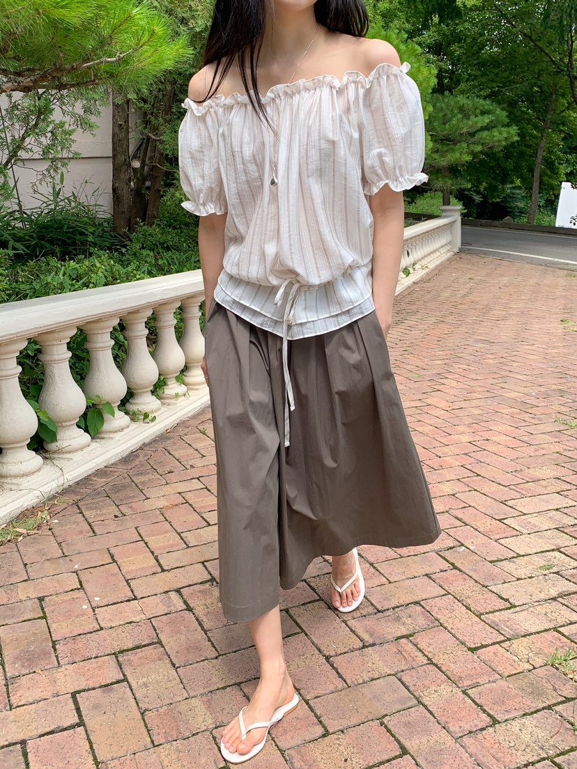 LONG PEAK韓國直郵女士新款休閑推薦熱賣短褲闊腿褲褶裥LONG PEAK短褲