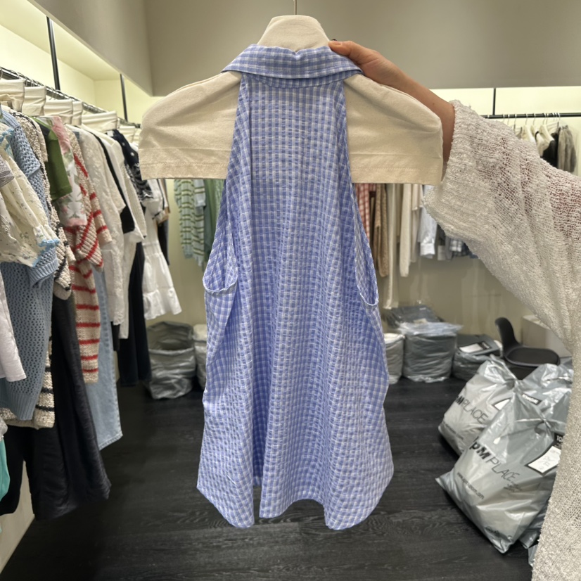 TOMGIRL東大門實拍韓國女士新品26夏季人氣吊帶背心含領帶TOMGIRL吊帶/背心