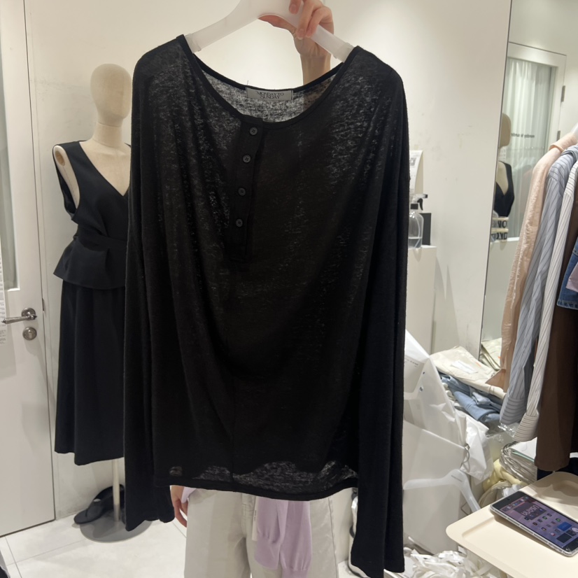 MONDAY TO SUNDAY韓國直郵女士新品人氣26夏季長袖T恤寬松MONDAY TO SUNDAY長袖T恤圖色2