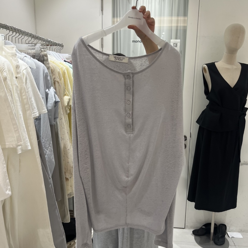 MONDAY TO SUNDAY韓國直郵女士新品人氣26夏季長袖T恤寬松MONDAY TO SUNDAY長袖T恤圖色3