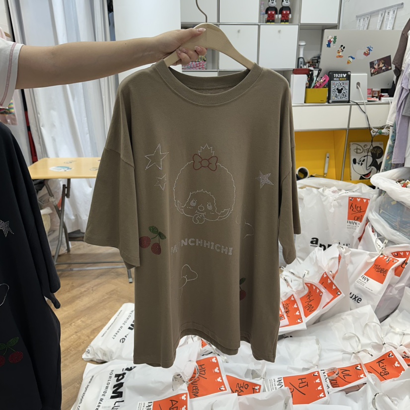 DE LINE韓國直郵女士新品熱賣人氣休閑推薦時尚26夏季T恤DE LINET恤圖色1