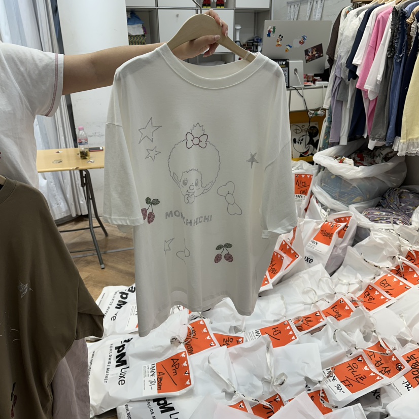 DE LINE韓國直郵女士新品熱賣人氣休閑推薦時尚26夏季T恤DE LINET恤圖色2