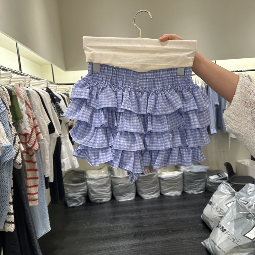 TOMGIRL韓國直郵女裝新品休閑推薦26夏季時尚熱賣裙褲格子TOMGIRL裙褲