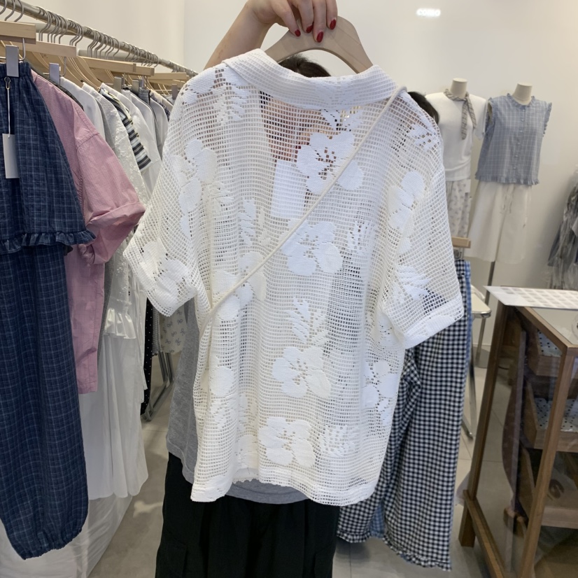 TAN&amp;COMO東大門實拍韓國女士新品熱賣推薦襯衫蕾絲衫tan-COMO襯衫/蕾絲衫